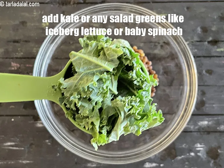 Step 40 – <meta charset="UTF-8" /> Add&nbsp;1/2 cup&nbsp;<a href="glossary-kale-1476i">kale leaves</a>&nbsp;, torn into pieces.&nbsp;<u><em>You can use any salad greens …