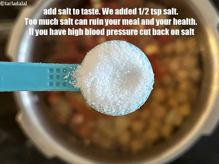 Step 16 – We added 1 tsp salt.&nbsp;Salt brings out natural flavours and makes foods more palatable. Too …