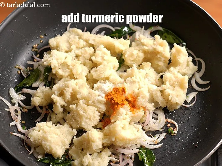 Step 14 – Add &frac14; tsp&nbsp;<a href="https://www.tarladalal.com/glossary-turmeric-powder-haldi-645i">turmeric powder (haldi)</a>.