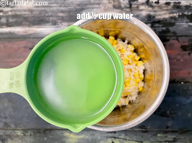 Step 13 – Add 1/2 cup water.