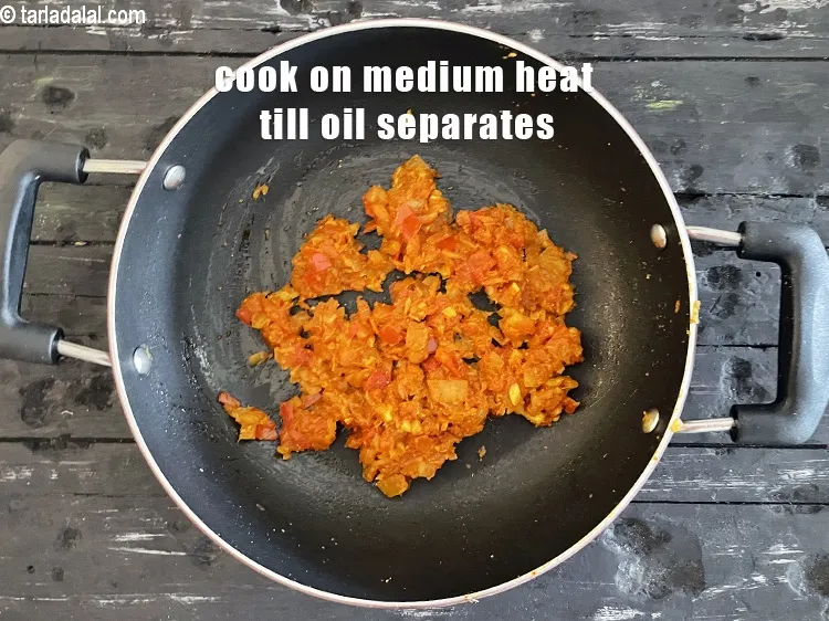 Step 33 – Cook till the oil separates.