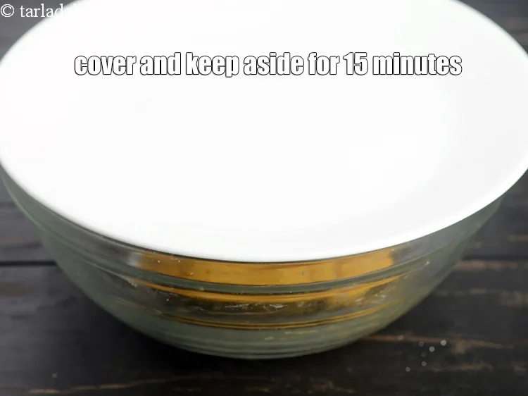 Step 14 – Cover it with the lid and keep aside for 15 minutes.