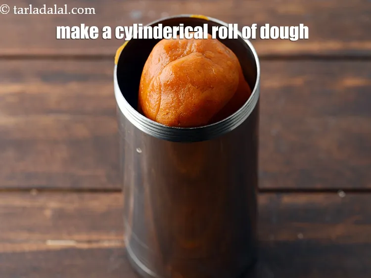 Step 13 – Make a cylinderical roll of the dough.
