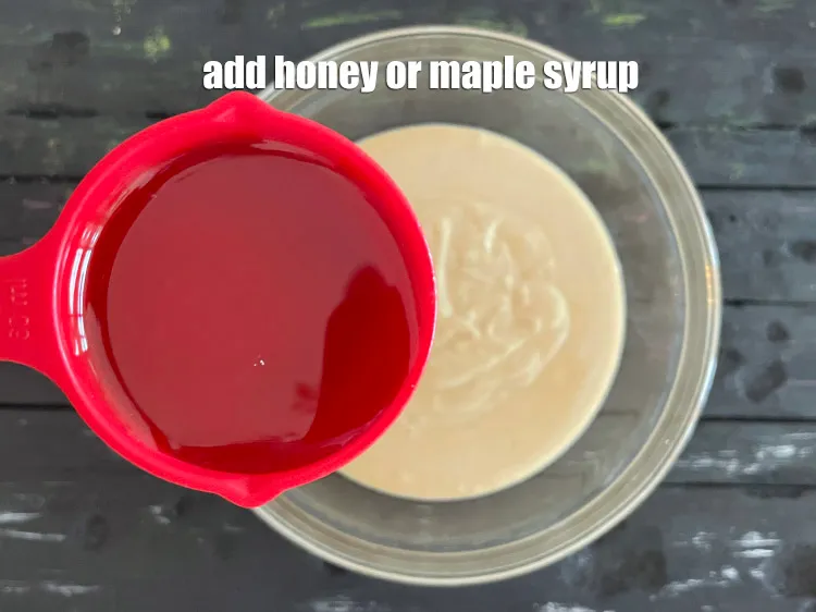 Step 21 – Add&nbsp;1/4 cup&nbsp;<a href="https://tarladalal.com/glossary-honey-467i">honey</a>&nbsp;or maply syrup.