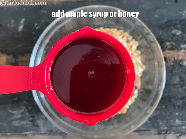 Step 16 – Add 1/4 cup&nbsp;<a href="glossary-maple-syrup-1042i">maple syrup</a>&nbsp;or&nbsp;<a href="glossary-honey-467i">honey</a>.