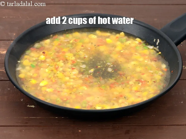 Step 13 – Add 2 cups of hot water.