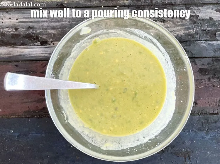 Step 13 – Mix well&nbsp;to make a batter of pouring consistency.