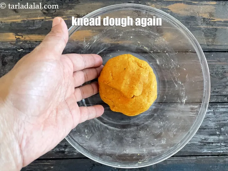 Step 13 – Again knead the dough so it becomes smooth.