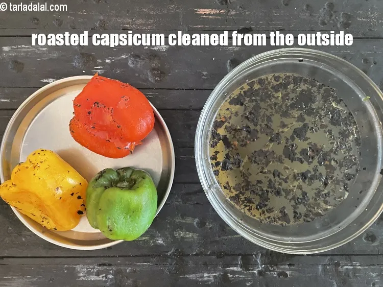 Step 13 – <meta charset="UTF-8" />We now have &nbsp;roasted capsicums ready.&nbsp;&nbsp;