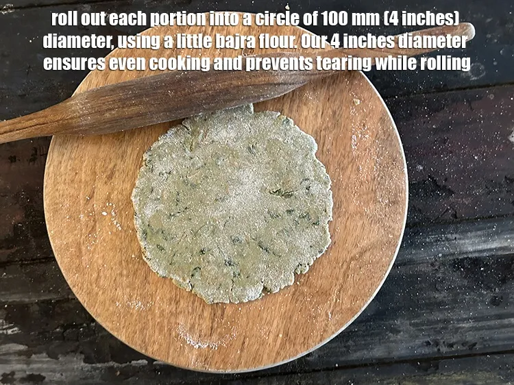 Step 14 – Roll out each portion into a circle of 100 mm (4&rdquo;) diameter, using a little …