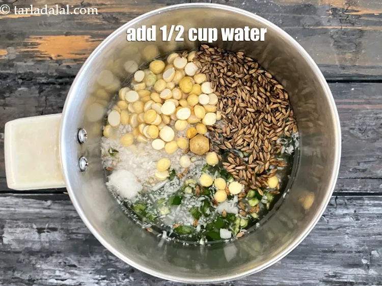 Step 13 – Add 1/2 cup water.