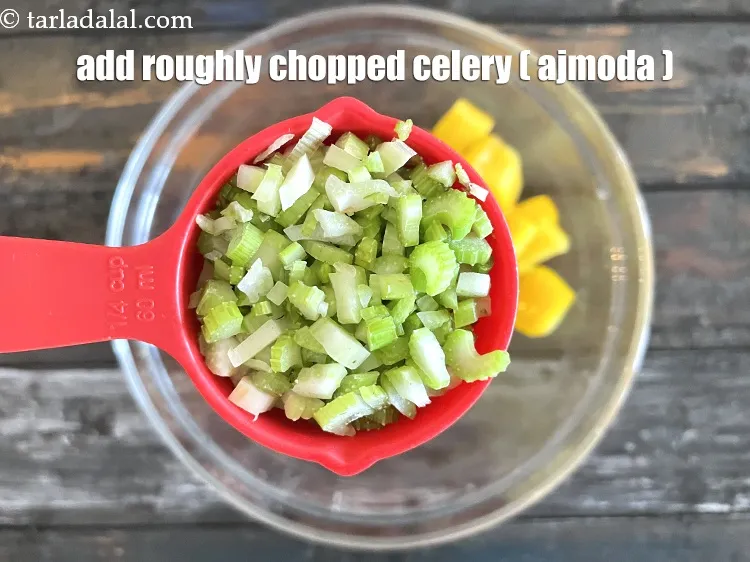 Step 15 – Add&nbsp;<meta charset="UTF-8" />1/4 cup&nbsp;roughly&nbsp;<a href="glossary-chopped-celery-799i">chopped celery</a>&nbsp;(ajmoda).