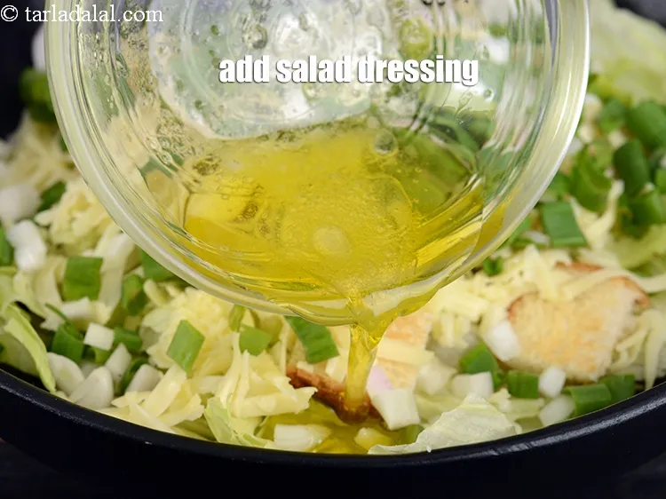 Step 13 – Add the salad&nbsp;dressing.
