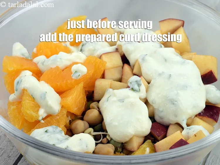 Step 22 – Just before serving add the prepared curd dressing.