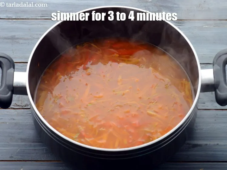 Step 20 – Simmer for 3 to 4 minutes, while stirring occasionally.