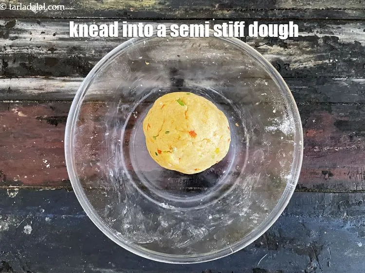 Step 13 – Knead into a semi-stiff dough.