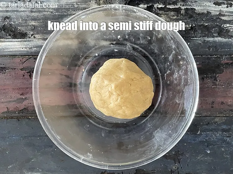 Step 13 – Knead into a semi-stiff dough.