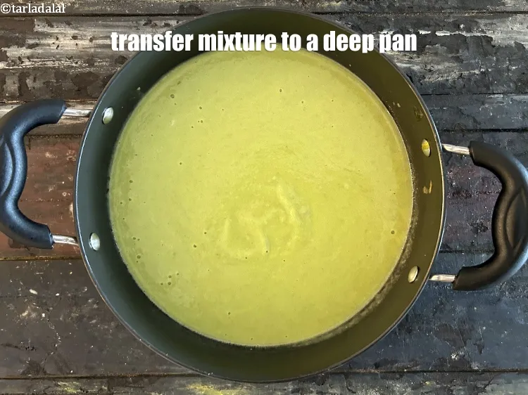 Step 14 – <meta charset="UTF-8" />Transfer the pur&eacute;e into a deep pan.