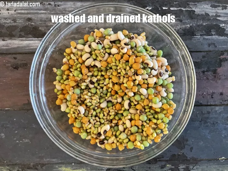 Step 13 – Washed and drained kathols.