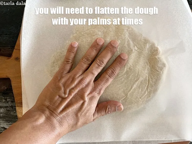 Step 13 – You will need to flatten the dough while rolling with your palms.