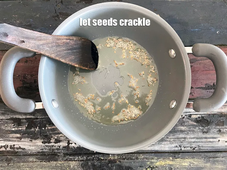 Step 17 – Let the seeds crackle.