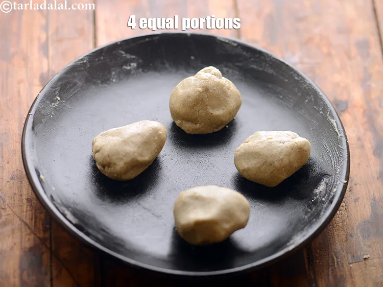 Step 25 – Divide the mixture into 4 equal portions.