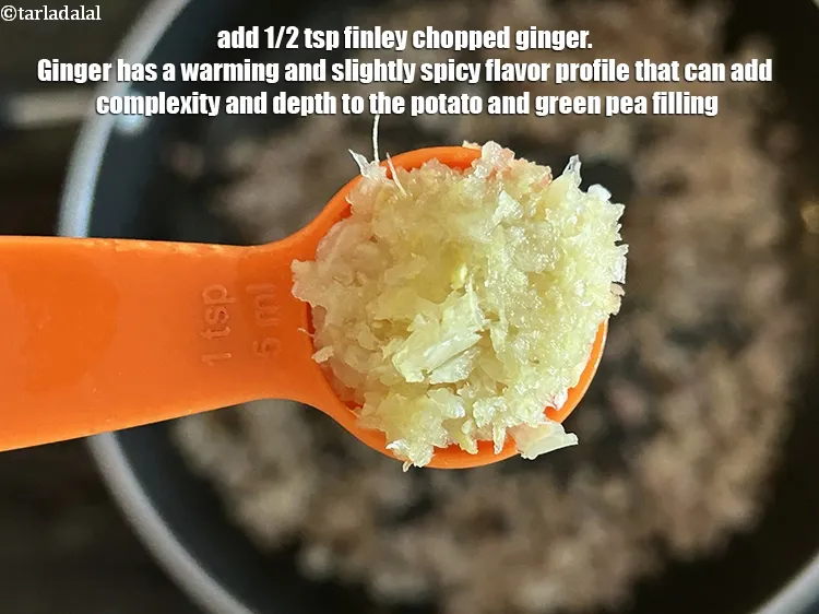 Step 14 – Add <strong>1/2 tsp</strong> finley chopped ginger.&nbsp;Ginger has a warming and slightly spicy flavor profile that …