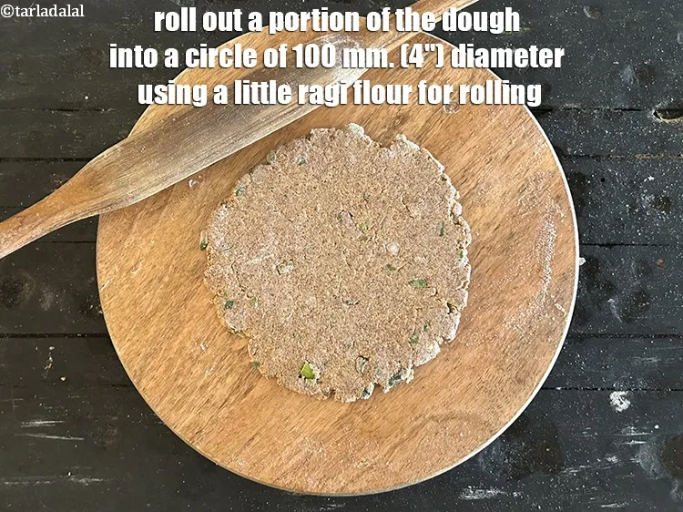 Step 13 – Roll out a portion of the dough into a circle of 100 mm. (4") diameter …