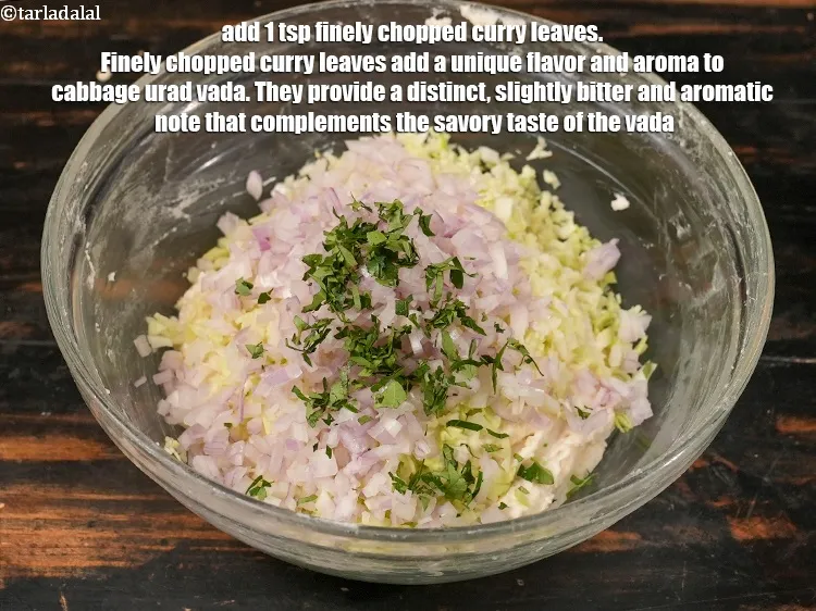 Step 14 – Add 1 tsp finely <a href="https://www.tarladalal.com/glossary-chopped-curry-leaves-794i">chopped curry leaves (kadi patta)</a>. Finely chopped curry leaves add …