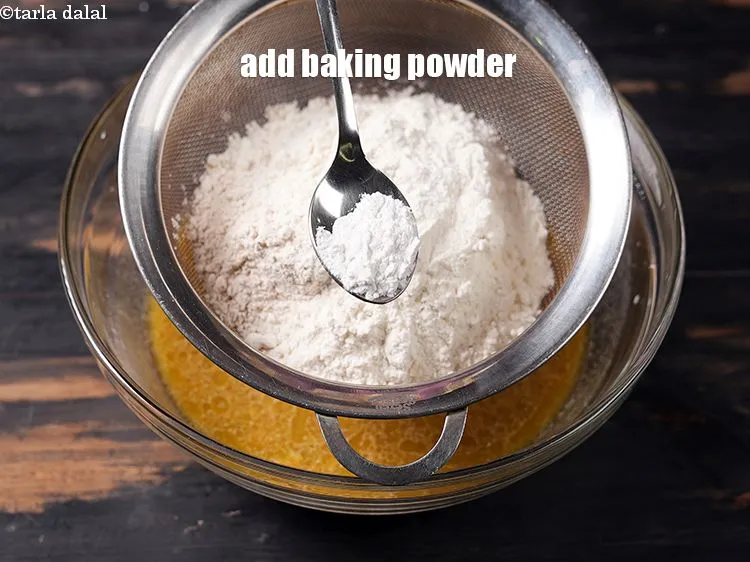 Step 14 – Add &frac12; tsp baking powder.