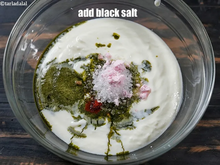 Step 16 – Add &frac12; tsp black salt to taste.