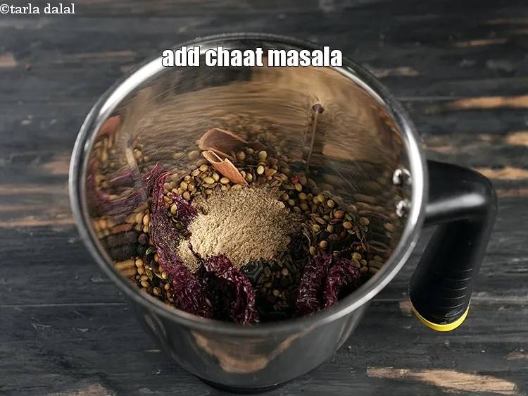 Step 14 – Add &frac12; tbsp&nbsp;<a href="https://www.tarladalal.com/glossary-chaat-masala-300i">chaat masala</a>.