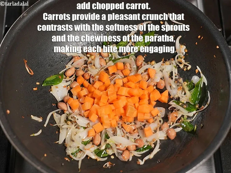 Step 17 – Add &frac14; cup <a href="https://www.tarladalal.com/glossary-chopped-carrot-798i">chopped carrot</a>. Carrots provide a pleasant crunch that contrasts with the …