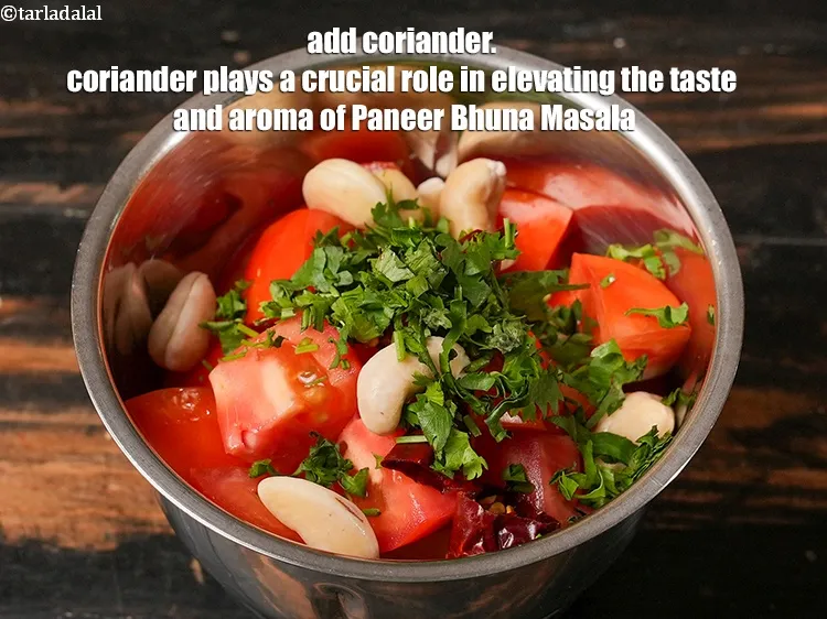 Step 14 – Add 1 tbsp <a href="https://www.tarladalal.com/glossary-coriander-dhania-kothmir-369i">coriander (dhania)</a>. coriander plays a crucial role in elevating the taste …