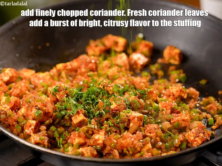 Step 14 – Add 1 tbsp finely <a href="https://www.tarladalal.com/glossary-chopped-coriander-783i">chopped coriander (dhania)</a>. Fresh coriander leaves add a burst of …