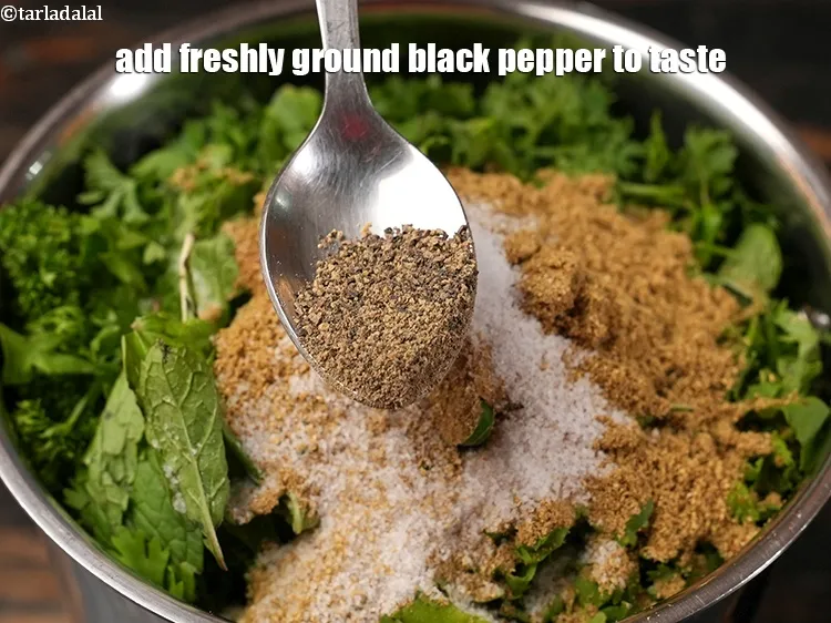 Step 14 – Add <a href="https://www.tarladalal.com/glossary-freshly-ground-black-pepper-kalimirch-powder-kali-mirch-ka-powder-567i">freshly ground black pepper (kalimirch)</a> to taste.