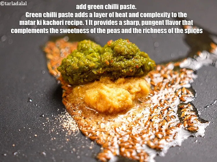 Step 14 – Add 2 tsp <a href="https://www.tarladalal.com/glossary-green-chilli-paste-hari-mirch-ki-paste-mirchi-paste-333i">green chilli paste</a>. Green chilli paste adds a layer of heat …