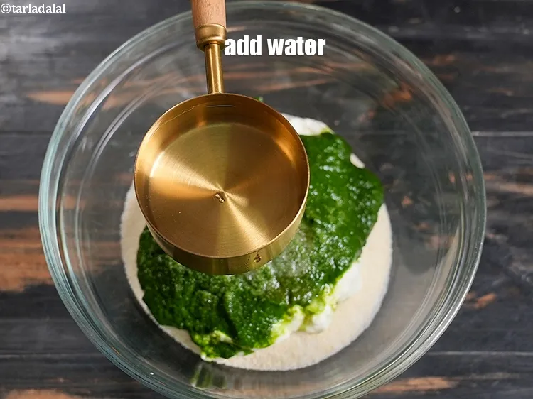 Step 14 – Add &frac12; cup of water.