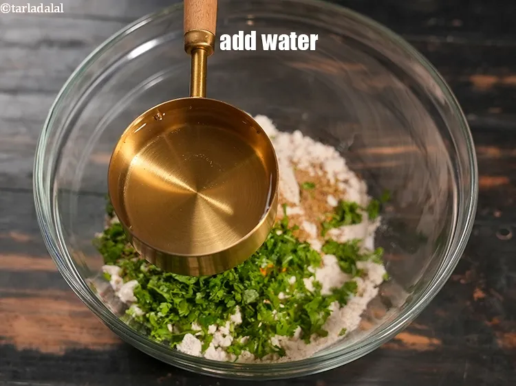 Step 14 – Add &frac34; cup water.