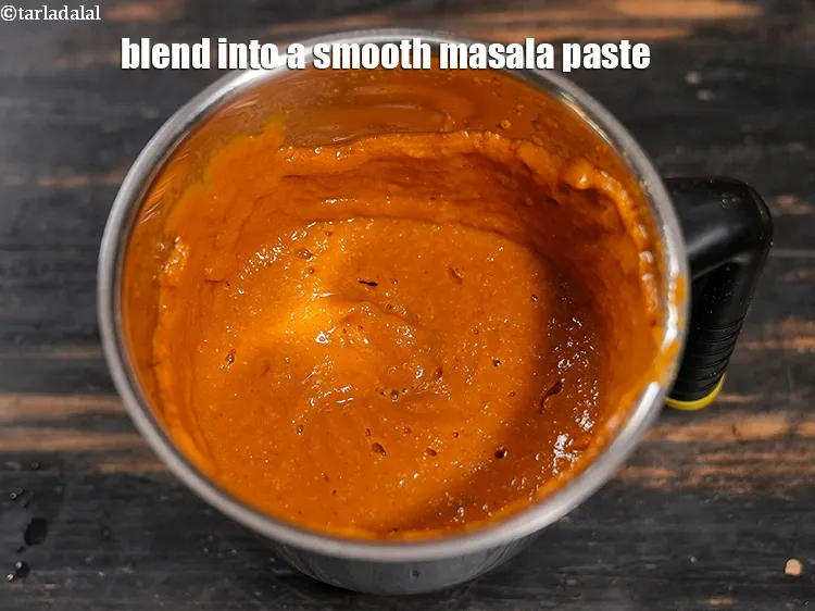 Step 14 – Blend into a smooth masala paste.