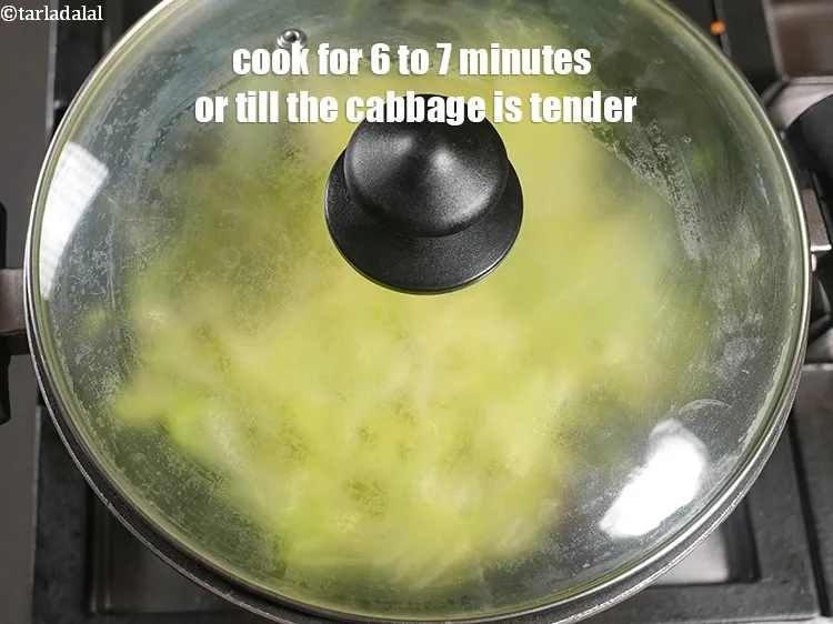 Step 15 – Cook over a medium flame for 6 to 7 minutes or till the cabbage is …