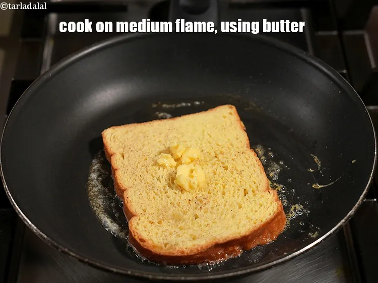 Step 14 – Cook on medium flame, using &frac12; tsp of butter.