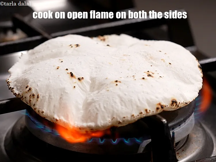 Step 14 – Now cook on open flame on both the sides.