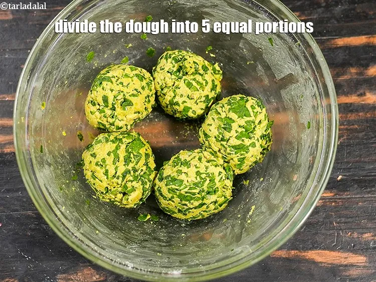 Step 14 – Divide the dough into 5 equal portions.