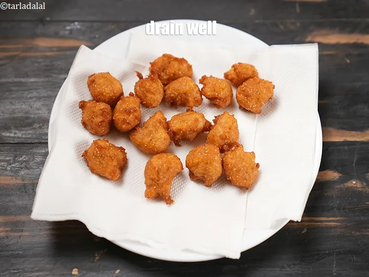 Step 14 – Drain on an absorbent paper.