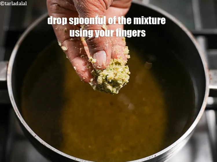 Step 14 – Drop spoonful of the mixture using your fingers.
