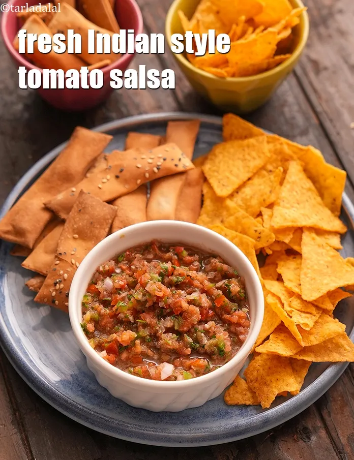 Step 14 – Serve <strong>tomato salsa recipe | Indian style fresh tomato salsa | healthy salsa recipe with …