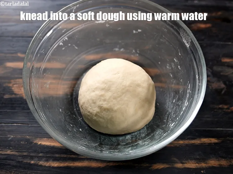Step 14 – Knead into a soft dough using &frac14; cup warm water.