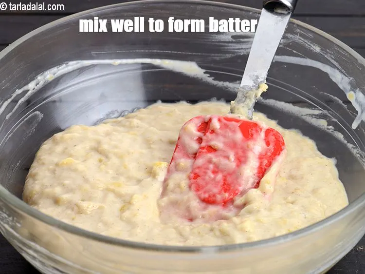 Step 14 – Mix well to form a dropping consistency batter.