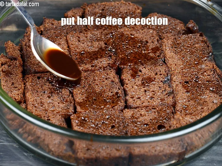 Step 14 – Put half the coffee decoction evenly over it.